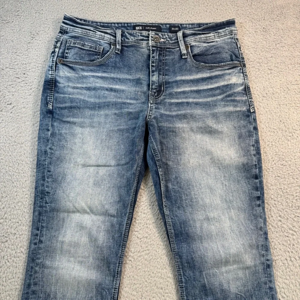 BKE Jake Straight Leg Mens Medium Wash Blue Denim Jeans 34x29 Comfort Stretch